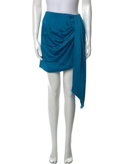Pre-owned Simkhai Pleated Accents Mini Skirt In Blue