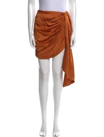 Pre-owned Simkhai Pleated Accents Mini Skirt In Brown
