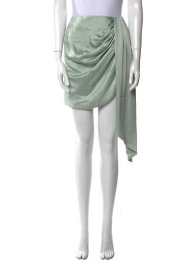 Pre-owned Simkhai Pleated Accents Mini Skirt In Green