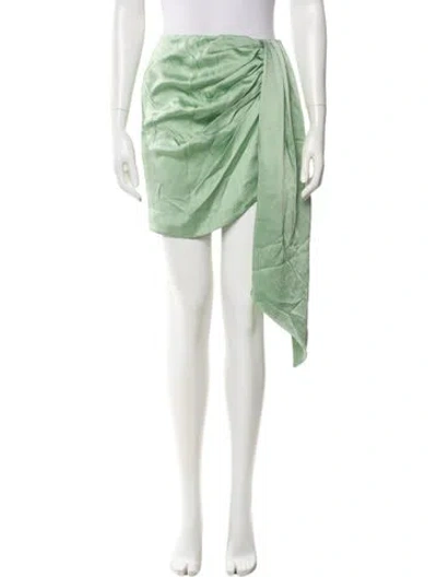 Pre-owned Simkhai Pleated Accents Mini Skirt In Green