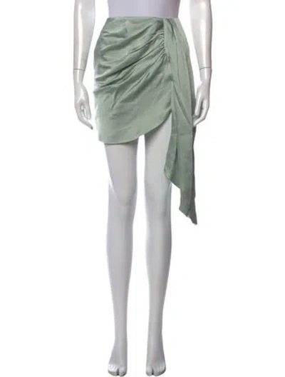Pre-owned Simkhai Pleated Accents Mini Skirt In Green