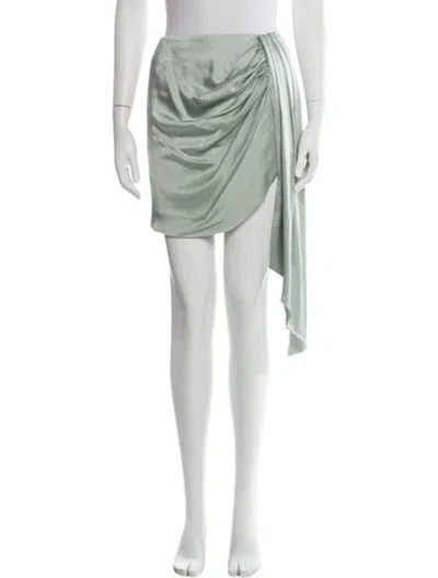 Pre-owned Simkhai Pleated Accents Mini Skirt In Green