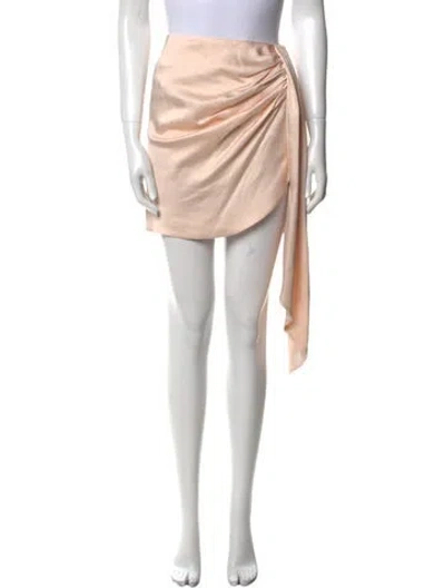 Pre-owned Simkhai Pleated Accents Mini Skirt In Orange