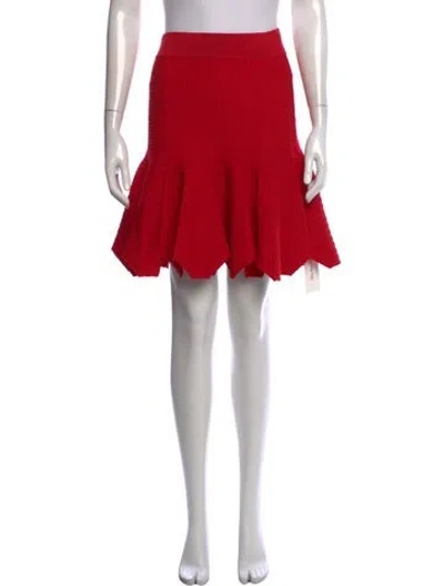Pre-owned Simkhai Pleated Accents Mini Skirt In Red