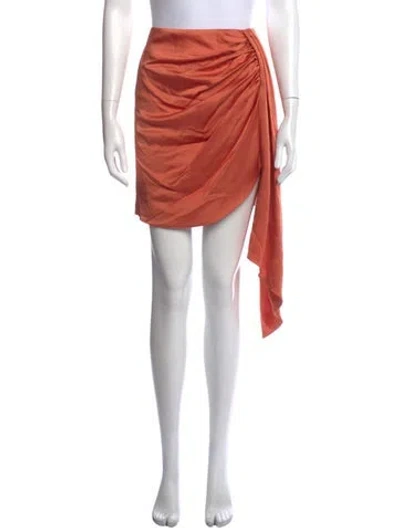 Pre-owned Simkhai Pleated Accents Mini Skirt W/ Tags In Orange