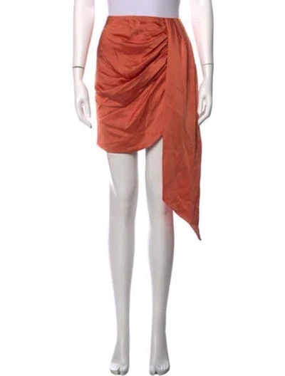 Pre-owned Simkhai Pleated Accents Mini Skirt W/ Tags In Orange