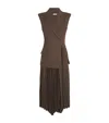 Simkhai Pleated Blazer Helena Midi Dress In Brown