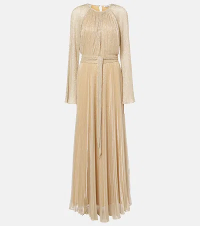 Simkhai Pleated Gown In Gold