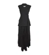 Simkhai Helena Pleated Crepe And Chiffon Midi Dress In Black