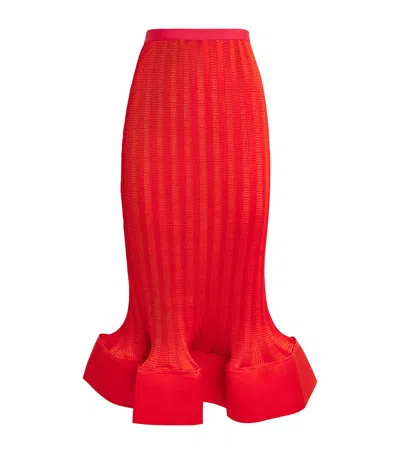 Simkhai Pleated Hollis Midi Skirt In Red
