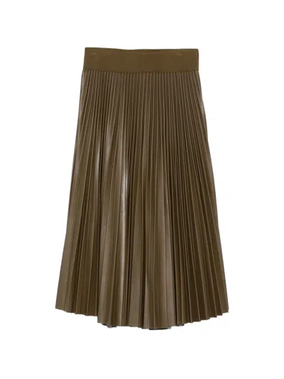 Simkhai Pleated Midi Skirt In Brown