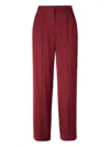 Simkhai Pleated Wool Trousers In Red