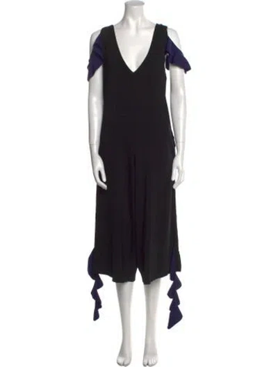 Pre-owned Simkhai Plunge Neckline Jumpsuit In Black