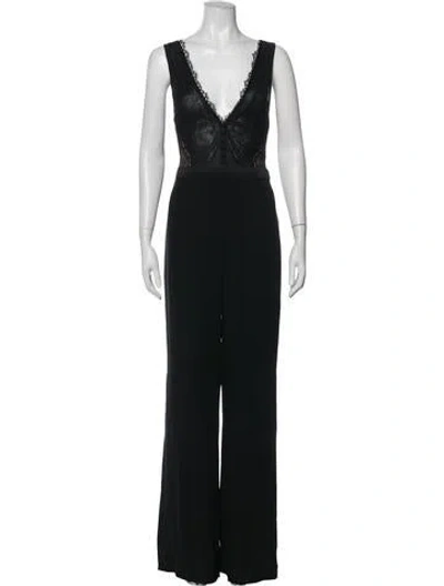Pre-owned Simkhai Plunge Neckline Jumpsuit In Black