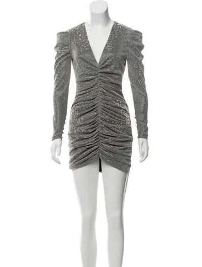 Pre-owned Simkhai Plunge Neckline Mini Dress In Gray