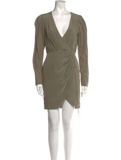 Pre-owned Simkhai Plunge Neckline Mini Dress In Green
