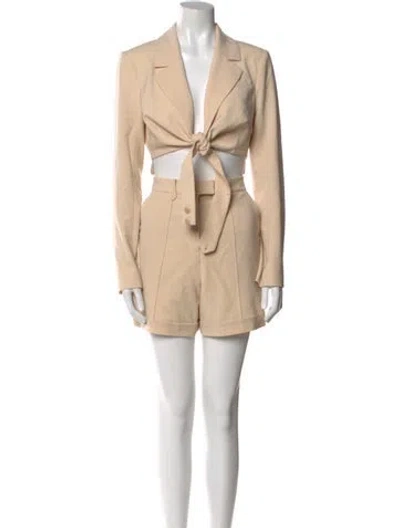 Pre-owned Simkhai Plunge Neckline Romper W/ Tags In Neutral