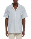 Simkhai Poe Linen-blend Camp Shirt In Blue