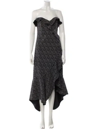 Pre-owned Simkhai Polka Dot Print Long Dress In Black