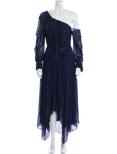 Pre-owned Simkhai Polka Dot Print Long Dress In Blue