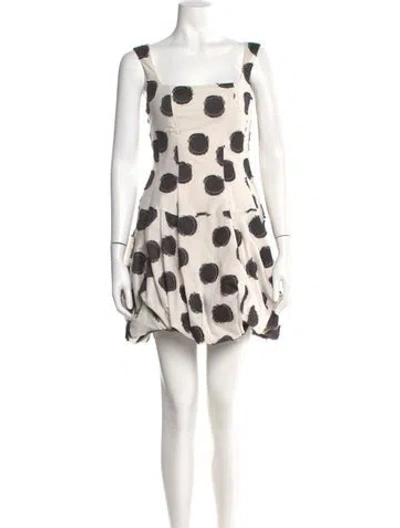 Pre-owned Simkhai Polka Dot Print Mini Dress In Neutral
