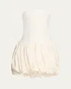 Simkhai Pollie Strapless Mini Bubble Dress In White