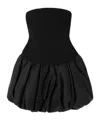 Simkhai Pollie Strapless Stretch Recycled-knit And Linen-blend Mini Dress In Black