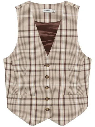 Simkhai Poppy Vest In Neutrals
