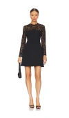Simkhai Primm Twill-paneled Corded Lace Mini Dress In 블랙