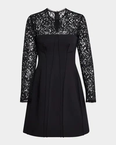 Simkhai Primm Long-sleeve Mini Dress In Black