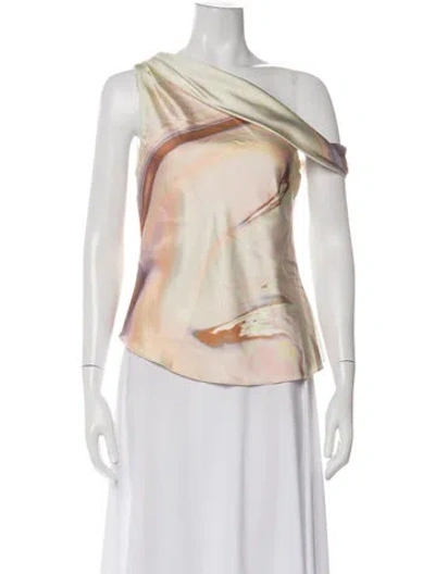 Pre-owned Simkhai Printed Asymmetrical Top In Multicolor
