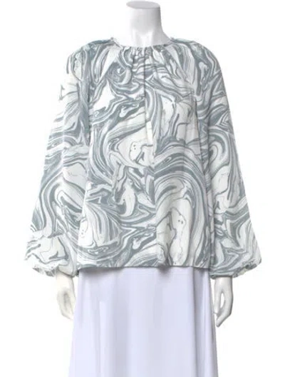 Pre-owned Simkhai Printed Bateau Neckline Blouse W/ Tags In Multi