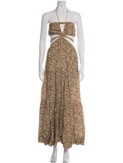 Pre-owned Simkhai Printed Cover-up In Brown