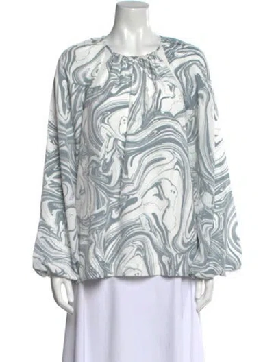 Pre-owned Simkhai Printed Crew Neck Blouse In Multi