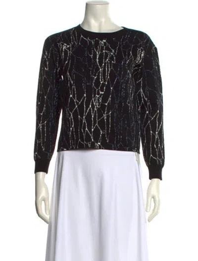 Pre-owned Simkhai Printed Crew Neck Sweater In Black