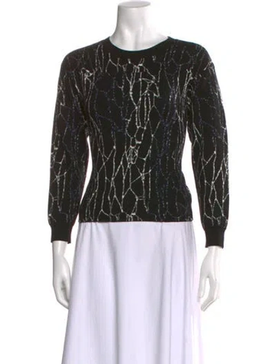 Pre-owned Simkhai Printed Crew Neck Top In Black