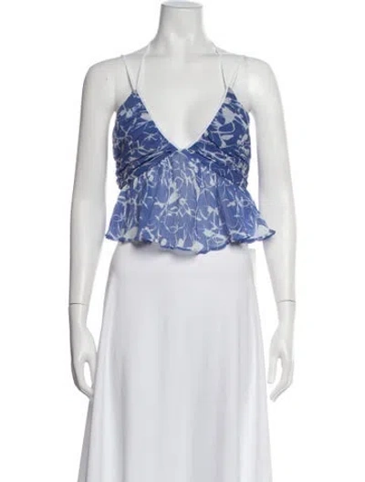 Pre-owned Simkhai Printed Halterneck Top In Neutral