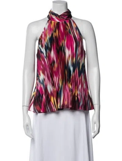 Pre-owned Simkhai Printed Halterneck Top In Red