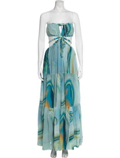 Pre-owned Simkhai Printed Knee-length Dress W/ Tags In Blue