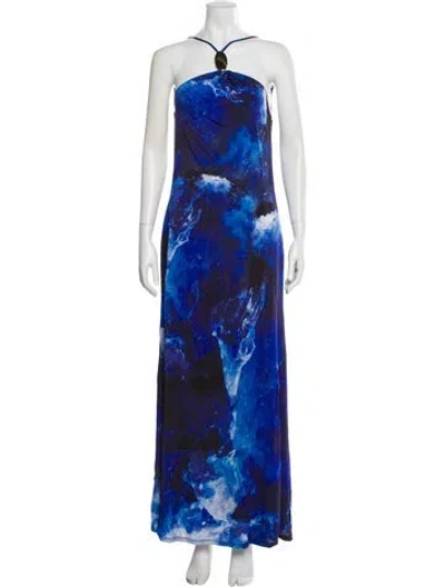 Pre-owned Simkhai Printed Long Dress In Blue