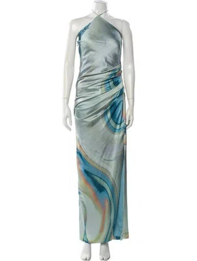 Pre-owned Simkhai Printed Long Dress In Blue