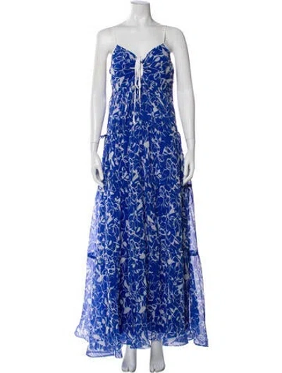 Pre-owned Simkhai Printed Long Dress In Blue