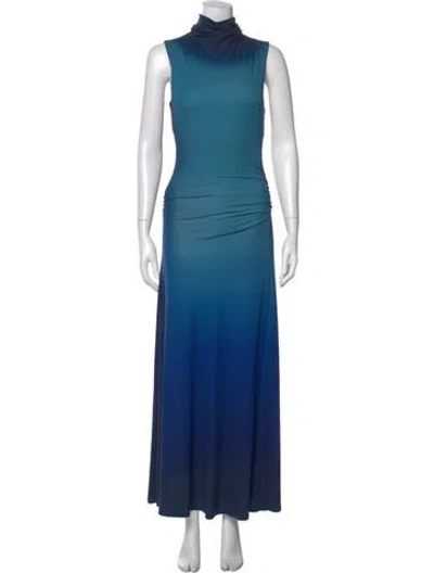 Pre-owned Simkhai Printed Long Dress In Blue