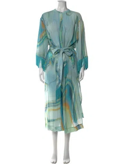 Pre-owned Simkhai Printed Long Dress In Blue