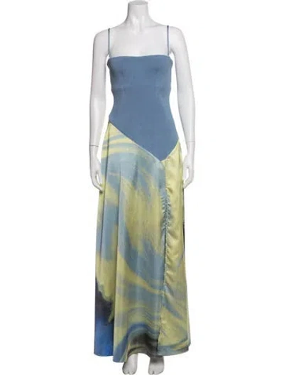 Pre-owned Simkhai Printed Long Dress In Blue