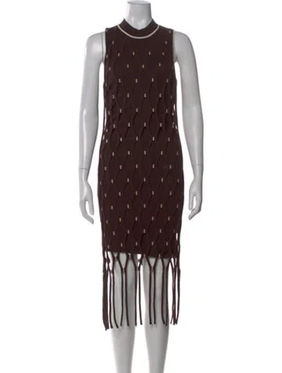 Pre-owned Simkhai Printed Long Dress In Brown