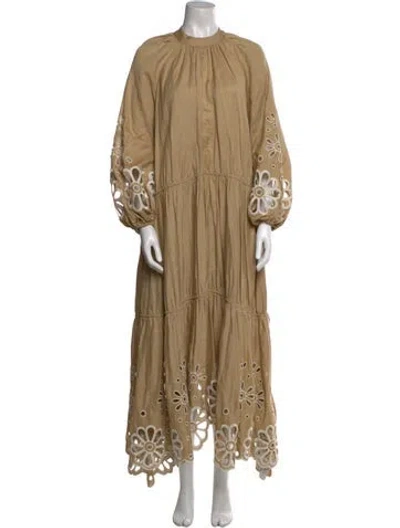 Pre-owned Simkhai Printed Long Dress In Neutral
