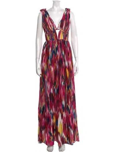 Pre-owned Simkhai Printed Long Dress In Pink