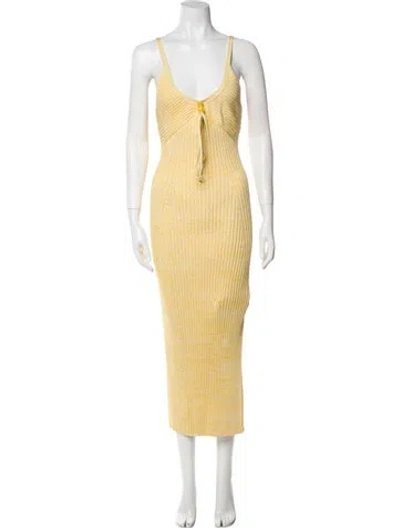 Pre-owned Simkhai Printed Long Dress In Yellow