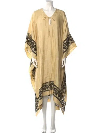 Pre-owned Simkhai Printed Long Dress In Yellow